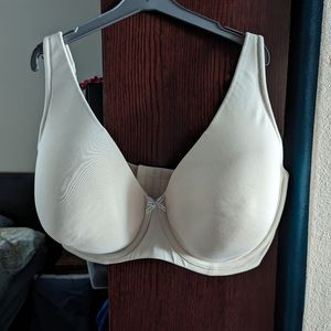 Cacique Cotton Lightly Lined Full Coverage Bra 38H Beige Ivory